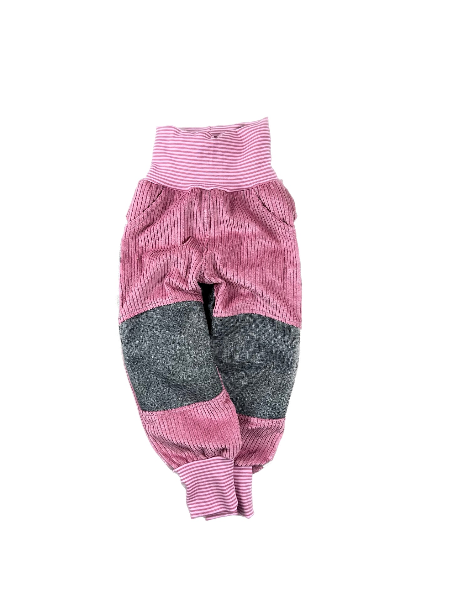 Cordhose für Kinder – Tobehose mit Besatz * Rosa