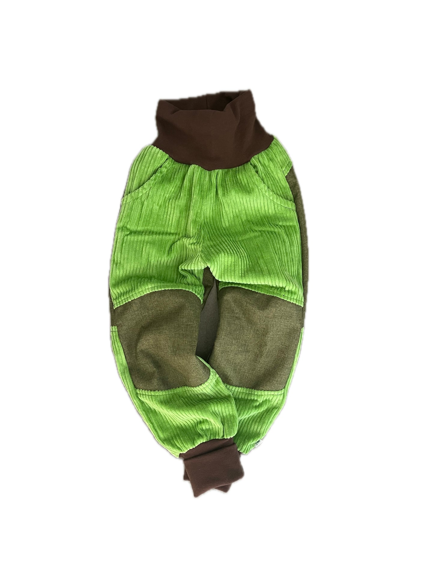 Cordhose für Kinder – Tobehose mit Besatz * Lime