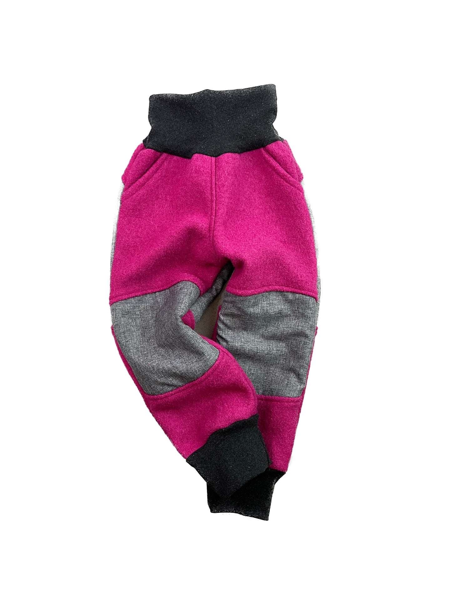 Wollwalkhose für Kinder – Tobehose mit Besatz * Beere