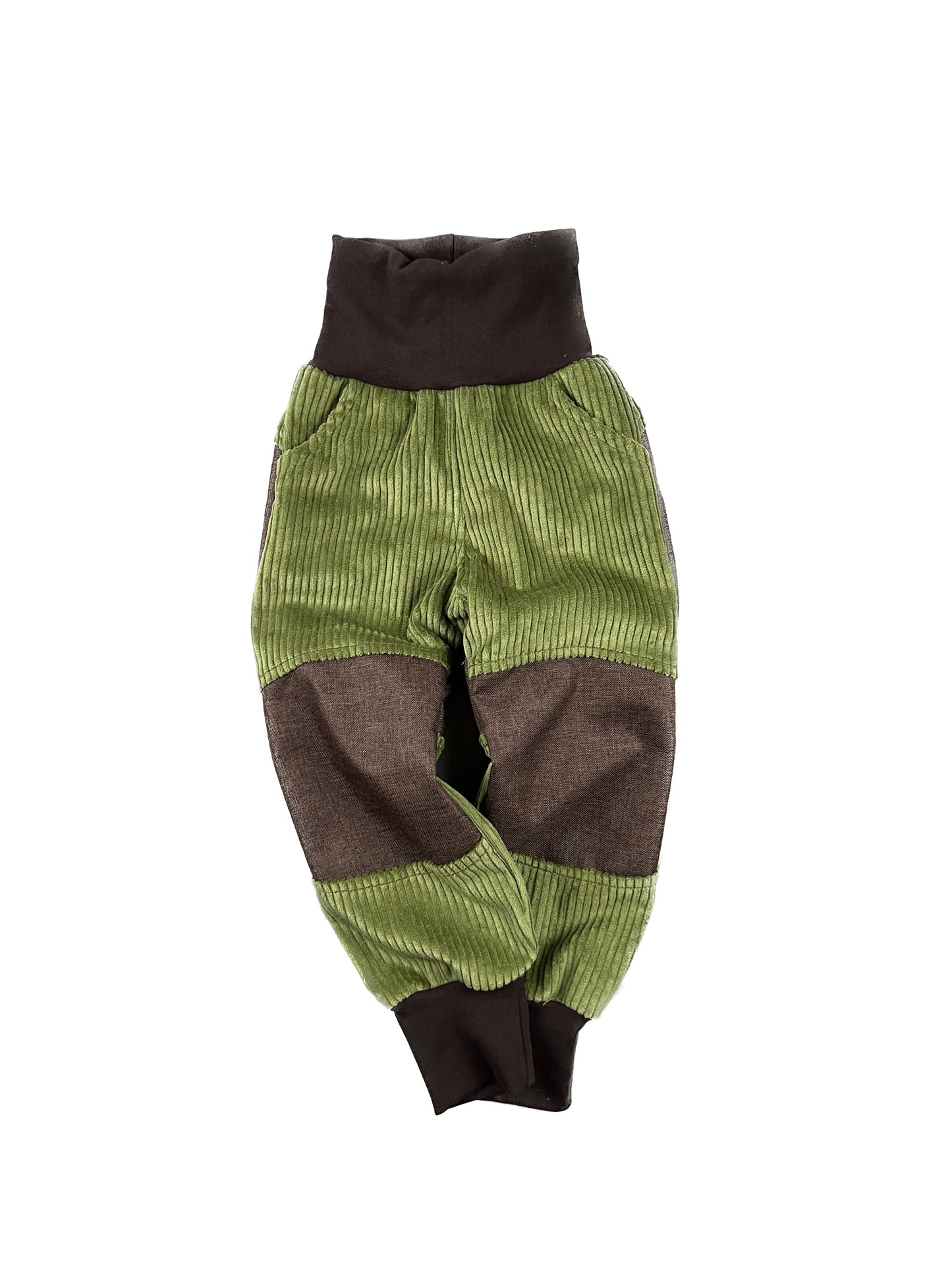 Cordhose für Kinder – Tobehose mit Besatz * Oliv