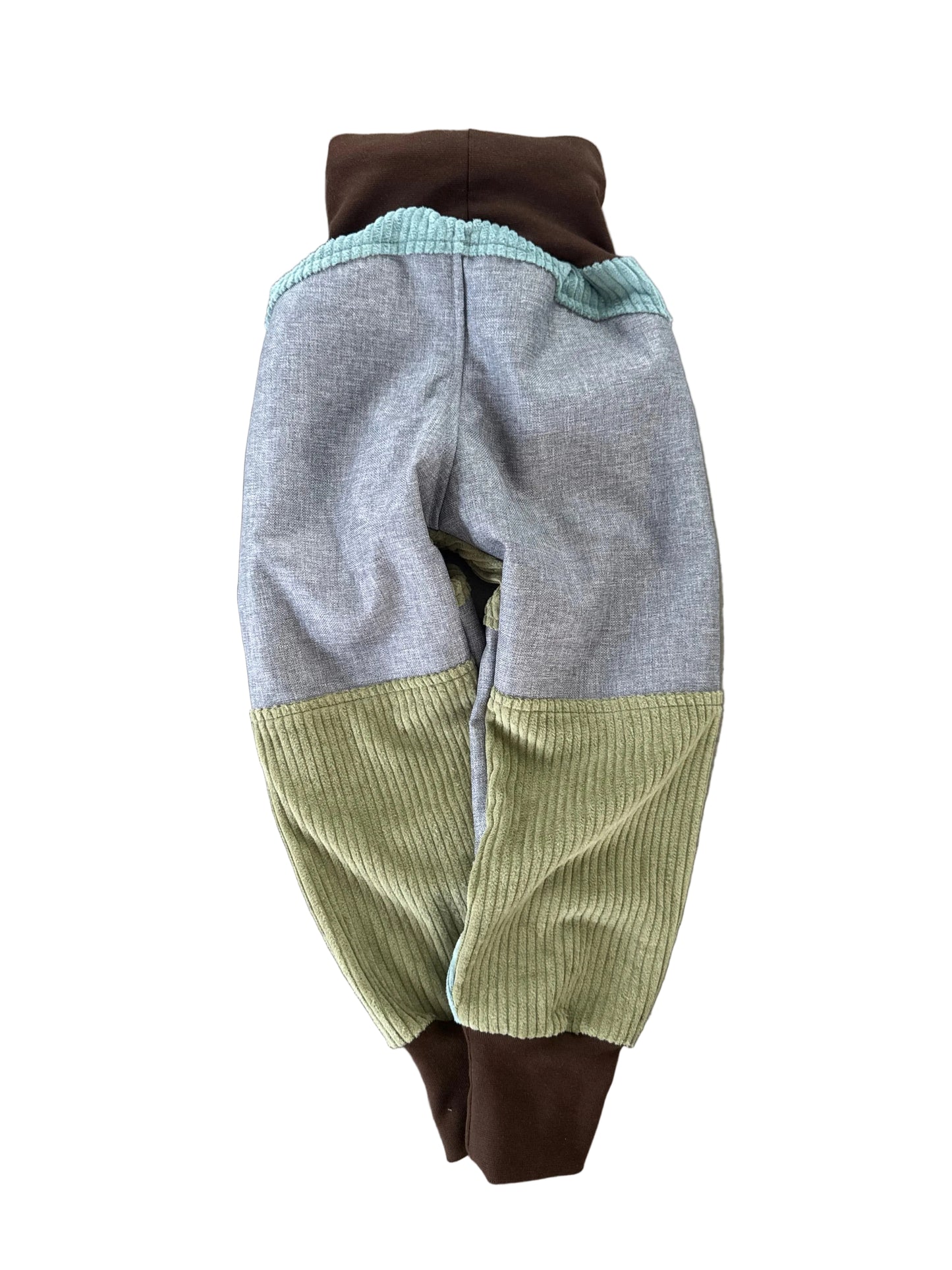 Sofort verfügbare Tobehose aus Cord | Gr. 98 Oliv Grau Minze