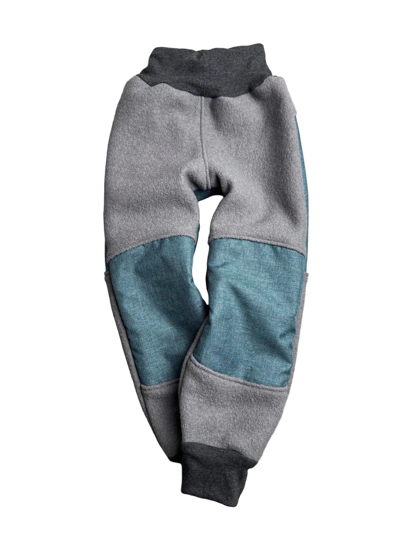 Wollwalkhose für Kinder – Tobehose mit Besatz * Stein