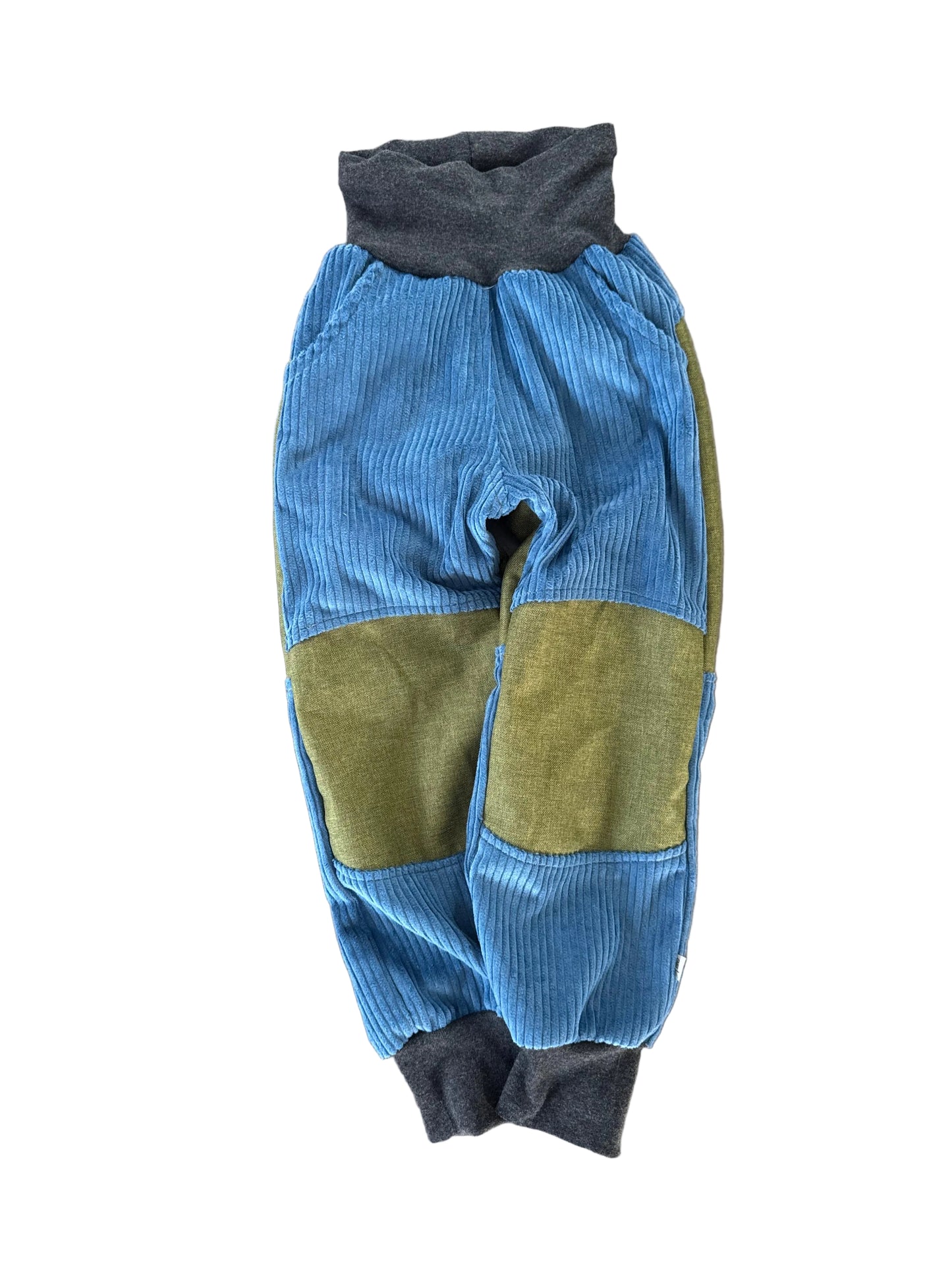 Cordhose für Kinder – Tobehose mit Besatz * Blau