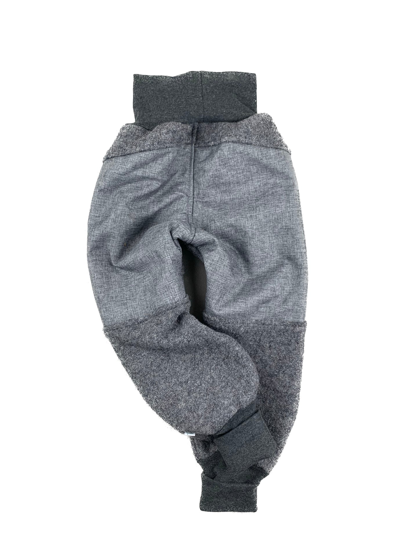 Wollwalkhose für Kinder – Tobehose mit Besatz * Grau