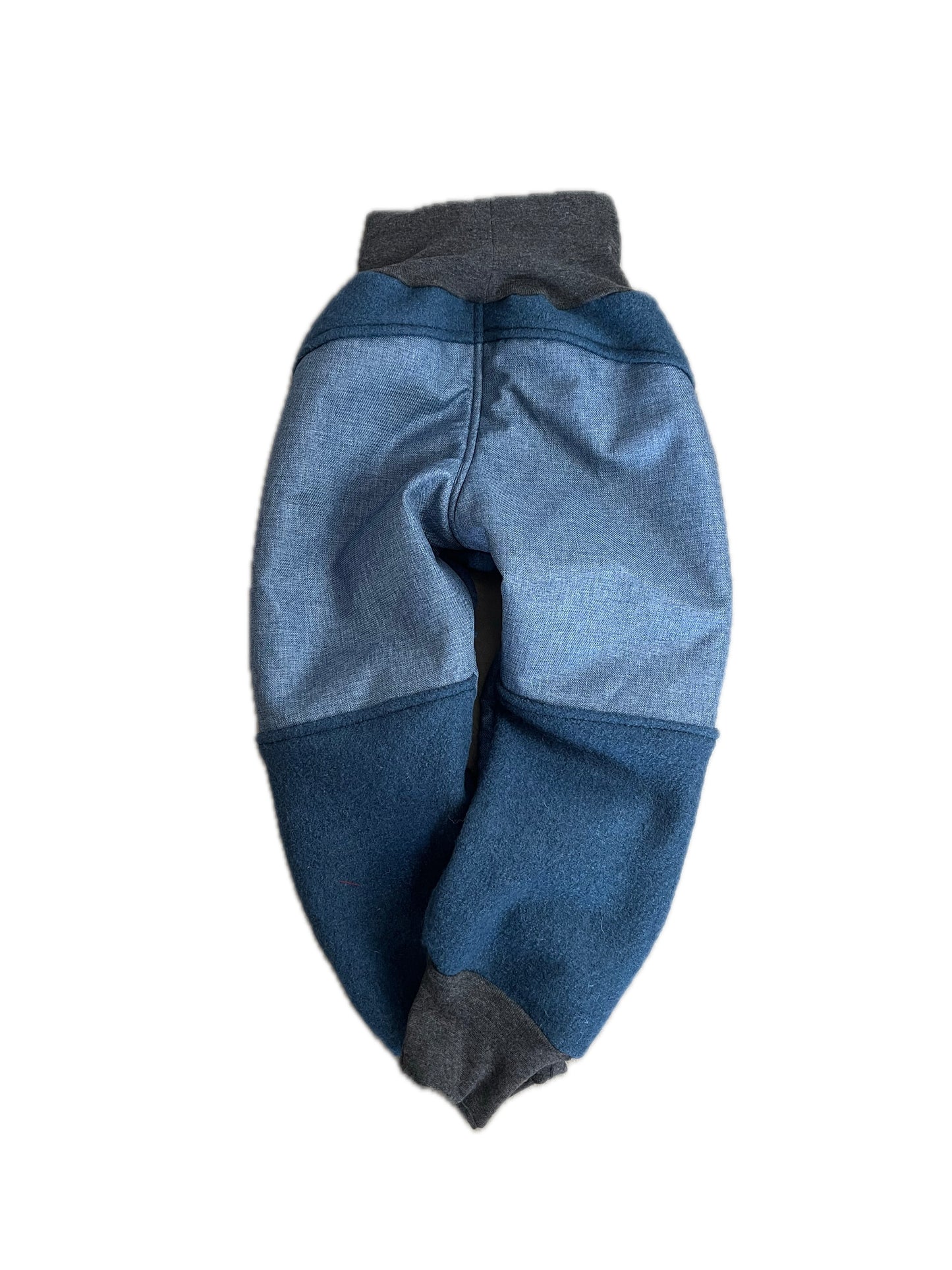 Wollwalkhose für Kinder – Tobehose mit Besatz * Blau