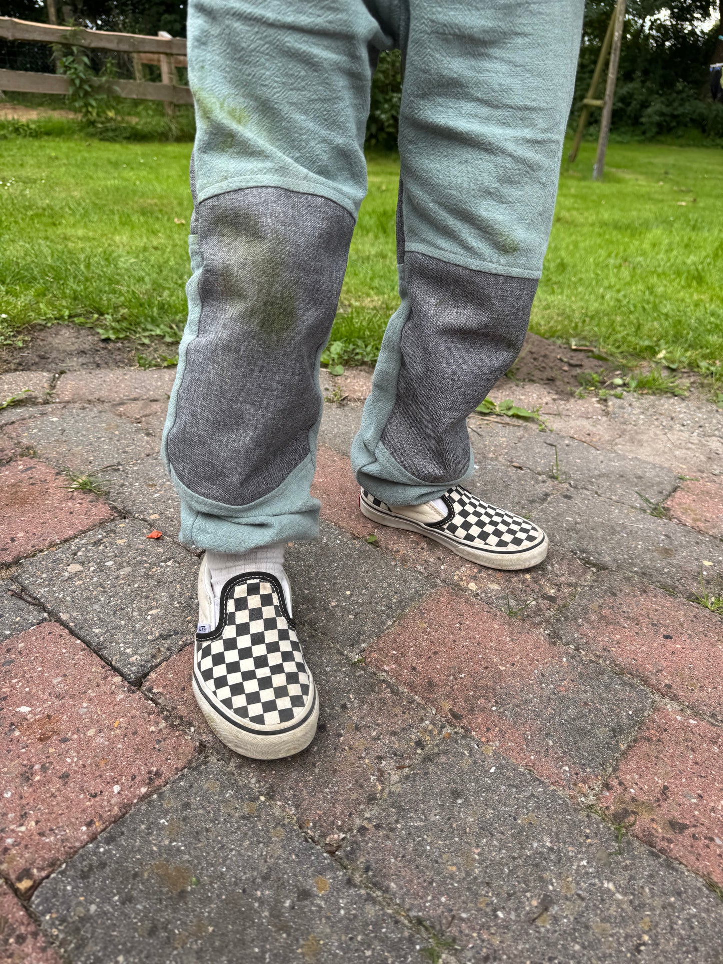 Leinenhose für Kinder Eisminze - Tobehose mit Besatz