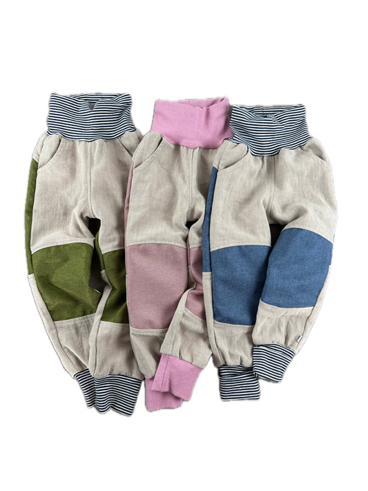 Leinenhose für Kinder Keksteig - Tobehose mit Besatz