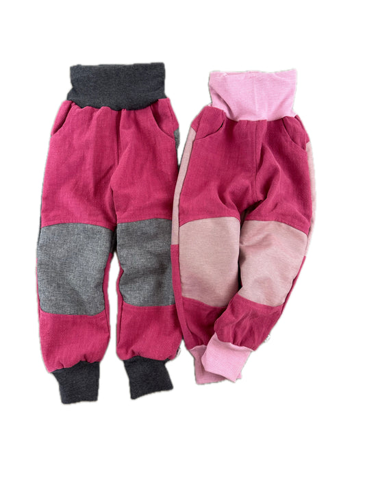 Leinenhose für Kinder Himbeereis - Tobehose mit Besatz